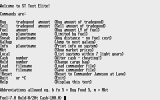 Elite title screen for Atari ST
